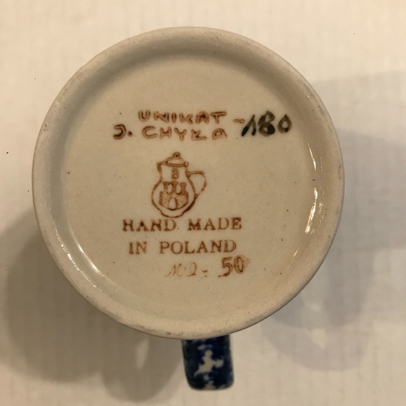Set Of 2 Boleslawiec Polish Pottery UNIKAT J.Chyla Coffee/Tea Cups/Mugs - Picture 6 of 10